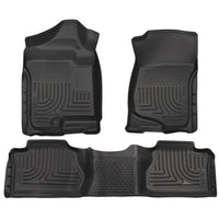 Husky Liners 98211 | Husky Liners Front & 2nd Seat Floor Liners (Footwell Coverage), Fits 07-13 SILVERADO/SIERRA 1500/07-14 2500/3500 EXT(NOT W/MANUAL SHIFTER)FRONT & 2ND SEAT FLR LINRS BLAC