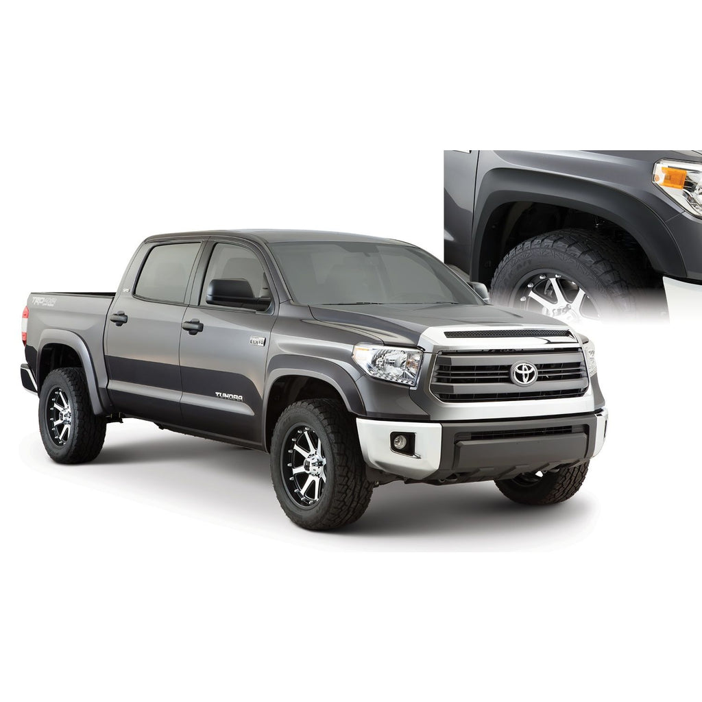 Bushwacker 30919-02 Black Extend-A-Fender Style Smooth Finish 4-Piece Fender Flare Set for 2014-2021 Toyota Tundra