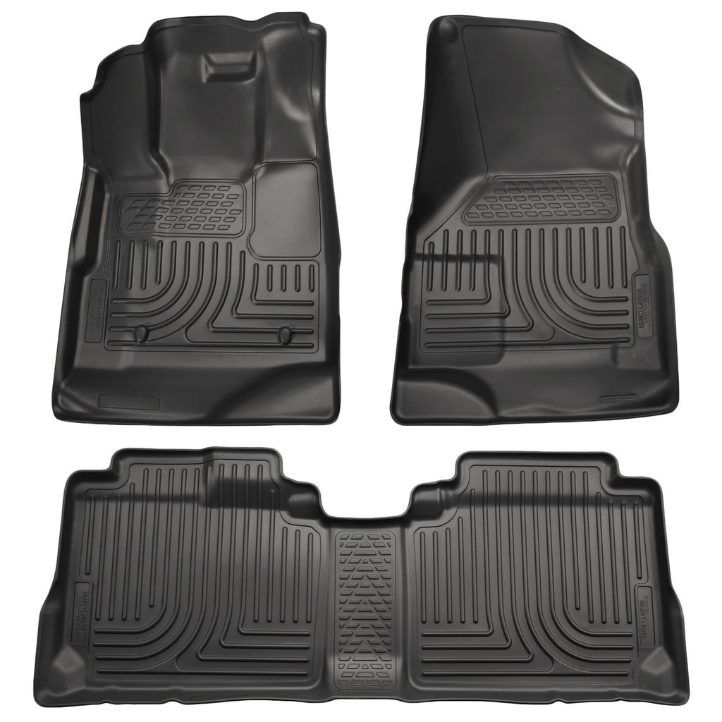 Husky Liners 98141 | Husky Liners Front & 2nd Seat Floor Liners, Fits 10-15 SRX CUSTOM MOLDED FRONT & 1 PC SECOND SEAT FLOOR LINERS BLACK