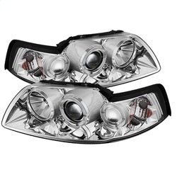 ( Spyder ) - Projector Headlights - LED Halo - Chrome - High H1 (Included) - Low H1 (Included)