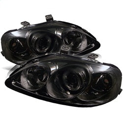 ( Spyder ) - Projector Headlights - LED Halo - Smoke - High H1 (Included) - Low H1 (Included)