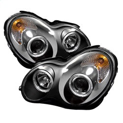 ( Spyder ) - Projector Headlights - Halogen Model Only ( Not Compatible With Xenon/HID Model ) - LED Halo - Black - High H1 (Included) - Low H7 (Included)