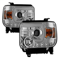 ( Spyder ) - Projector Headlights - Light Bar DRL - Chrome