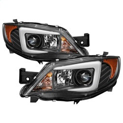 ( Spyder ) - Projector Headlights - Halogen Model Only Light Bar DRL - Black