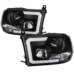 ( Spyder ) - Version 2 Projector Headlights - Halogen Model Only - Light Bar DRL - Black