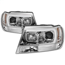 ( Spyder ) - Version 2 Light Bar Projector Headlights - Chrome