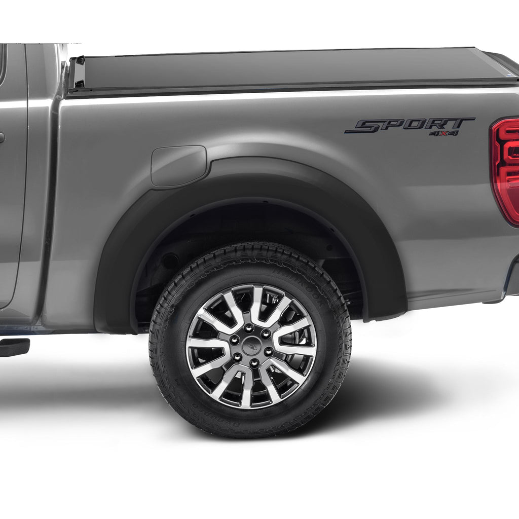 Bushwacker 20116-02 Black Extend-A-Fender Style Smooth Finish Rear Fender Flares for 2019-2022 Ford Ranger