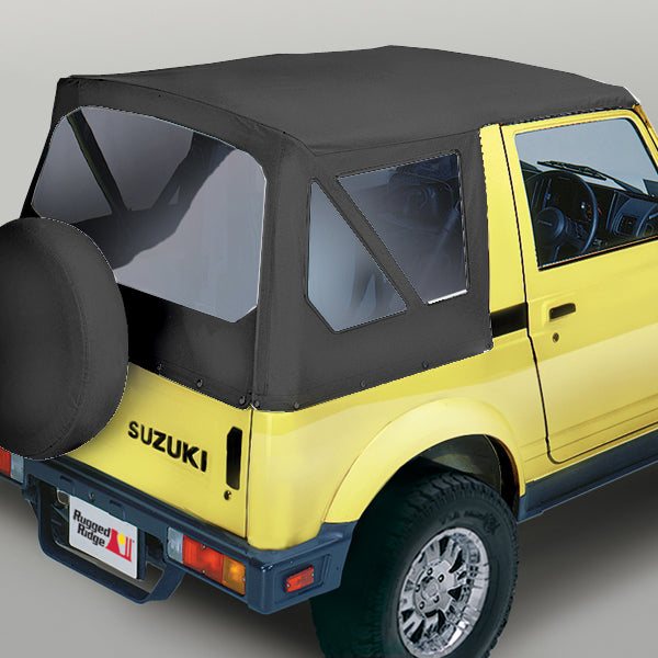 Rugged Ridge 53721.15 | XHD Soft Top, Black Denim, Clear Windows; 81-98 Suzuki Samurai