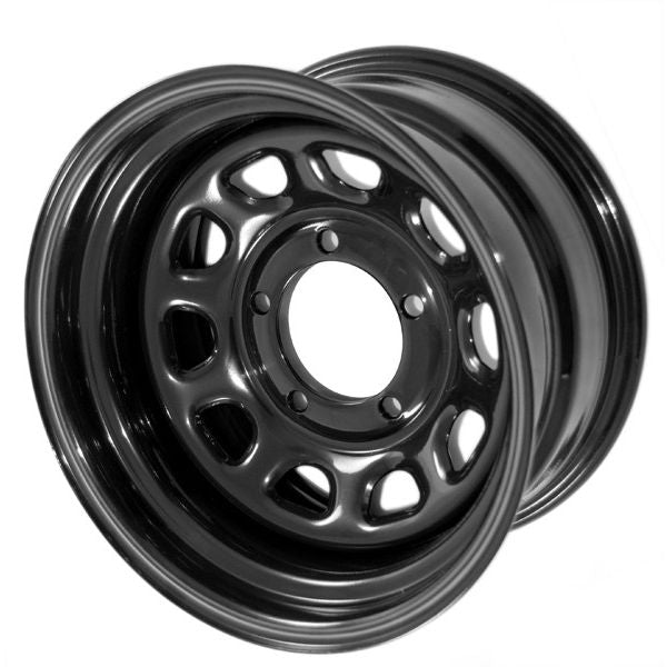 Rugged Ridge OMI-15500.10 | D Window Wheel, 15x8, Black, 5x5.5