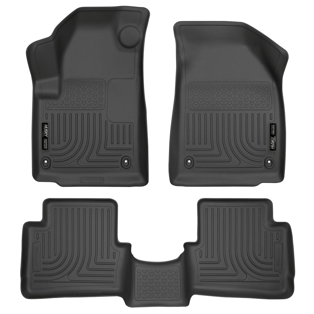 Husky Liners 99021 | Husky Liners Front & 2nd Seat Floor Liners, Fits 13-16 DART FITS WITH MANUAL OR AUTOMATIC TRANSMISSION FRONT/2ND SEAT LINERS WEATHERBEATER BLACK