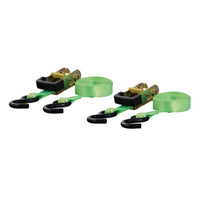 16' Lime Green Cargo Straps with S-Hooks (1100 lbs 2-Pack)