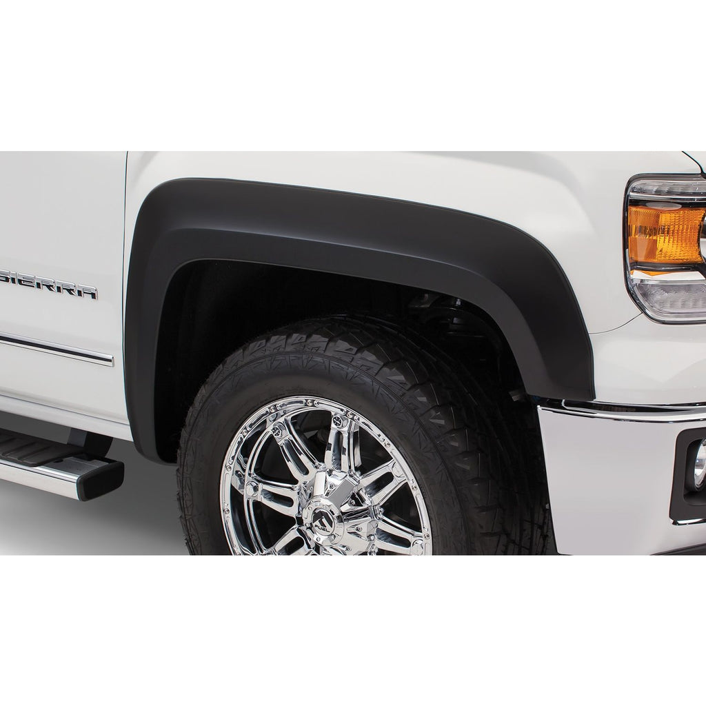 Bushwacker 40149-02 Black Extend-A-Fender Style Smooth Finish Front Fender Flares for 2016-2018 GMC Sierra 1500