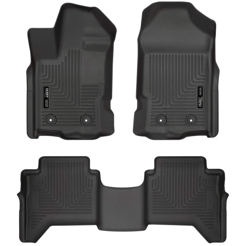 Husky Liners 94101 | Husky Liners Front & 2nd Seat Floor Liners, Fits 19-19 RANGER SUPER CREW ONLY FRONT & 2ND SEAT FLOOR LINERS BLACK