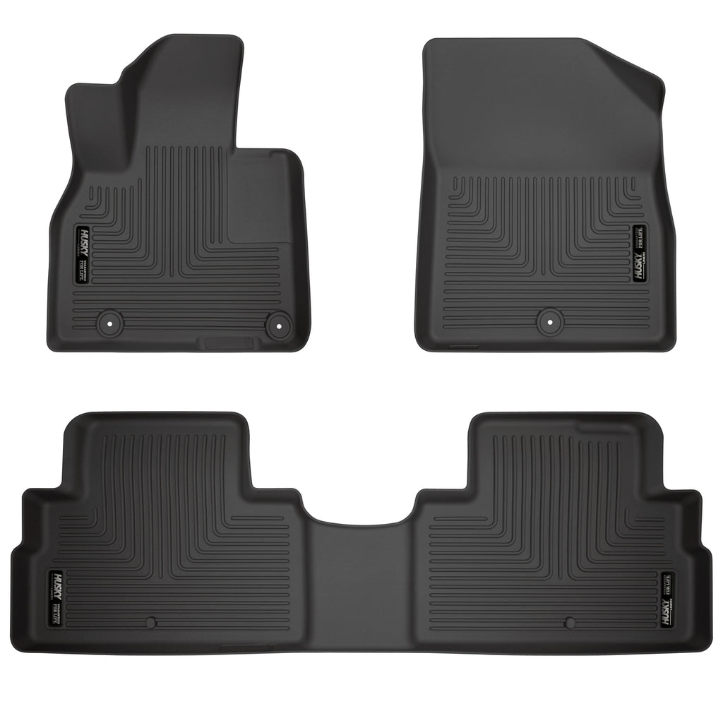 Husky Liners 95691 | Husky Liners Front & 2nd Seat Floor Liners, Fits 20-C TELLURIDE FRONT & 2ND SEAT FLOOR LINERS BLACK
