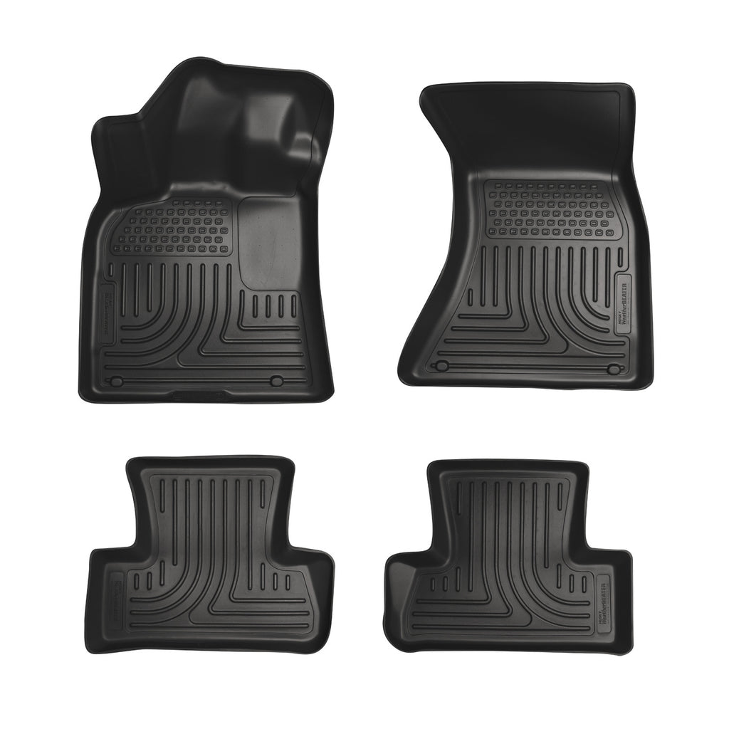 Husky Liners 96401 | Husky Liners Front & 2nd Seat Floor Liners, Fits 12-16 A6 13-14 S6 2ND SEAT LINER IS TWO PIECES FRONT/2ND SEAT LINERS WEATHERBEATER BLACK