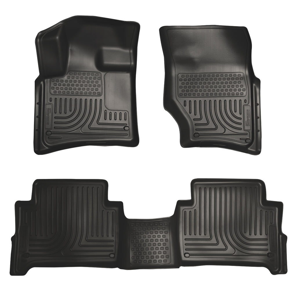 Husky Liners 96421 | Husky Liners Front & 2nd Seat Floor Liners, Fits 07-15 AUDI Q7 FRONT & 2ND SEAT FLOOR LINERS BLACK