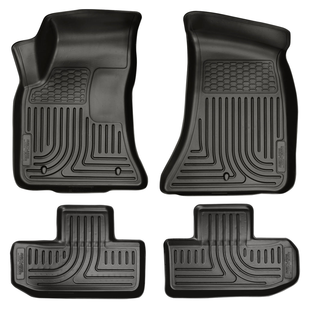 Husky Liners 98071 | Husky Liners Front & 2nd Seat Floor Liners, Fits 11-15 CHALLENGER CUSTOM MOLDED FRONT/2ND SEAT WEATHERBEATER FLOOR LINERS BLACK
