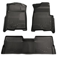Husky Liners 98391 | Husky Liners Front & 2nd Seat Floor Liners (Footwell Coverage), Fits 08-10 FORD SD SUPER CAB W/O MANUAL 4X4 TRANSFER CASE WEATHERBEATER FRONT/2ND SEAT FLR LNR 3PC BLACK
