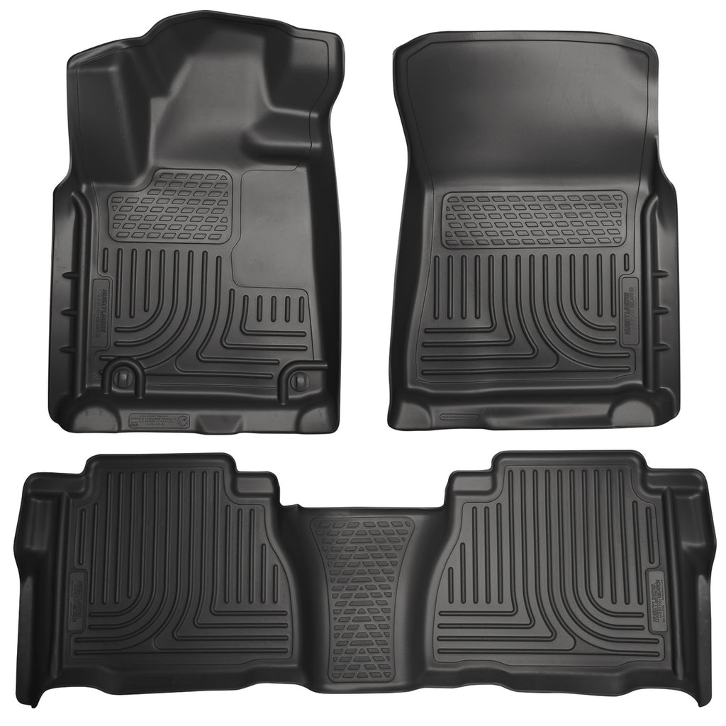 Husky Liners 98581 | Husky Liners Front & 2nd Seat Floor Liners (Footwell Coverage), Fits 10-11 TUNDRA DOUBLE CAB/CREWMAX CUSTOM MOLDED FRONT & 2ND SEAT FLOOR LINER BLACK