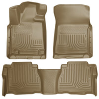 Husky Liners 98583 | Husky Liners Front & 2nd Seat Floor Liners (Footwell Coverage), Fits 10-11 TUNDRA DOUBLE CAB/CREWMAX CUSTOM MOLDED FRONT & 2ND SEAT FLOOR LINER TAN