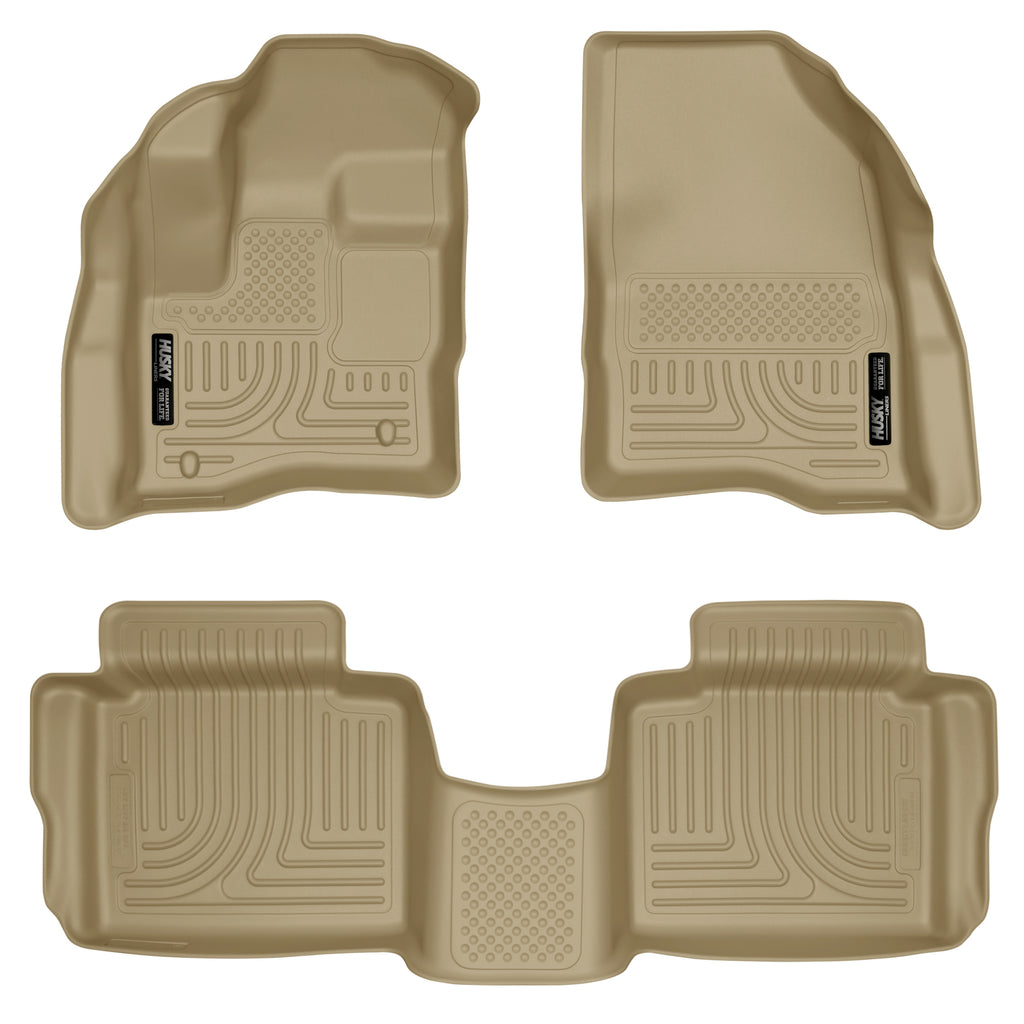 Husky Liners 98703 | Husky Liners Front & 2nd Seat Floor Liners, Fits 10-15 TAURUS WEATHERBEATER FRONT/2ND SEAT FLOOR LINERS - TAN