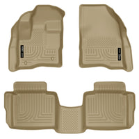 Husky Liners 98703 | Husky Liners Front & 2nd Seat Floor Liners, Fits 10-15 TAURUS WEATHERBEATER FRONT/2ND SEAT FLOOR LINERS - TAN
