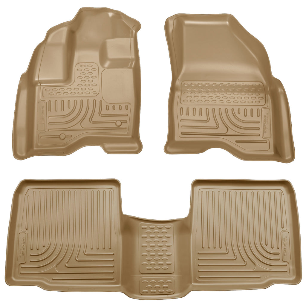 Husky Liners 98733 | Husky Liners Front & 2nd Seat Floor Liners, Fits 09-15 MKS WEATHERBEATER FRONT/2ND SEAT FLOOR LINERS TAN