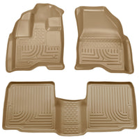 Husky Liners 98733 | Husky Liners Front & 2nd Seat Floor Liners, Fits 09-15 MKS WEATHERBEATER FRONT/2ND SEAT FLOOR LINERS TAN