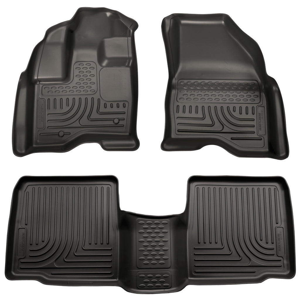 Husky Liners 98761 | Husky Liners Front & 2nd Seat Floor Liners, Fits 11-14 EXPLORER WEATHERBEATER FRONT & 2ND SEAT FLOOR LINERS BLACK