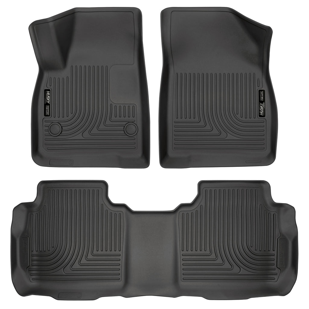 Husky Liners 99141 | Husky Liners Front & 2nd Seat Floor Liners; Front & 2nd Seat Floor Liners, Fits 17-C ACADIA/XT5 2ND ROW BUCKETS(INC 60/40 SPLIT BENCH)WEATHERBEATER SERIES BLACK