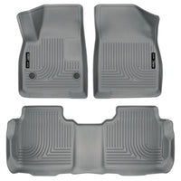 Husky Liners 99142 | Husky Liners Front & 2nd Seat Floor Liners; Front & 2nd Seat Floor Liners, Fits 17-C ACADIA/XT5 2ND ROW BUCKETS(INC 60/40 SPLIT BENCH)WEATHERBEATER SERIES GREY
