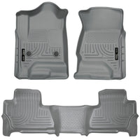 Husky Liners 99202 | Husky Liners Front & 2nd Seat Floor Liners, Fits 15-C TAHOE/YUKON FRONT & 2ND SEAT FLOOR LINERS WEATHERBEATER SERIES GREY