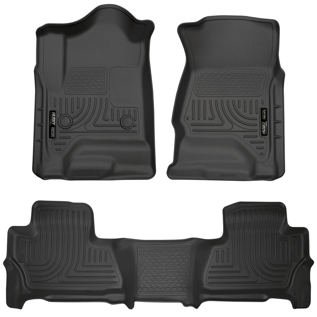 Husky Liners 99211 | Husky Liners Front & 2nd Seat Floor Liners, Fits 15-C SUBURBAN/YUKON XL WEATHERBEATER SERIES FRONT & 2ND SEAT FLOOR LINERS BLACK