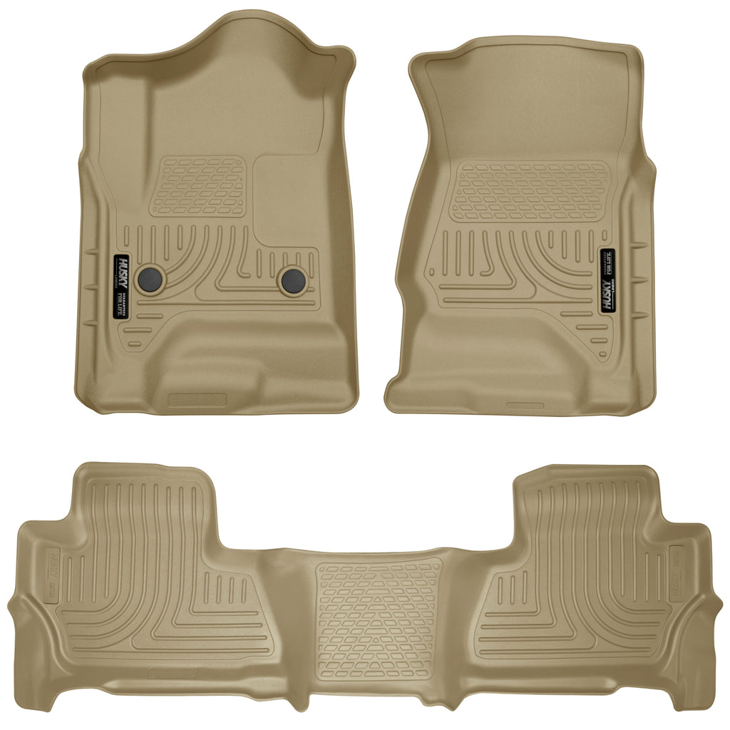 Husky Liners 99213 | Husky Liners Front & 2nd Seat Floor Liners, Fits 15-C SUBURBAN/YUKON XL WEATHERBEATER SERIES FRONT & 2ND SEAT FLOOR LINERS TAN