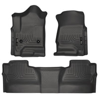 Husky Liners 98231 | Husky Liners Front & 2nd Seat Floor Liners (Footwell Coverage), Fits 14-17 SILVERADO/SIERRA CREW CAB FRONT/2ND SEAT FLOOR LINERS, 2ND ROW ONLY COVERS FOOTWELL BLACK
