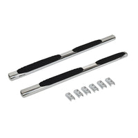 4" OE Xtreme Side Steps with Mounting Brackets Kit - Polished Stainless
