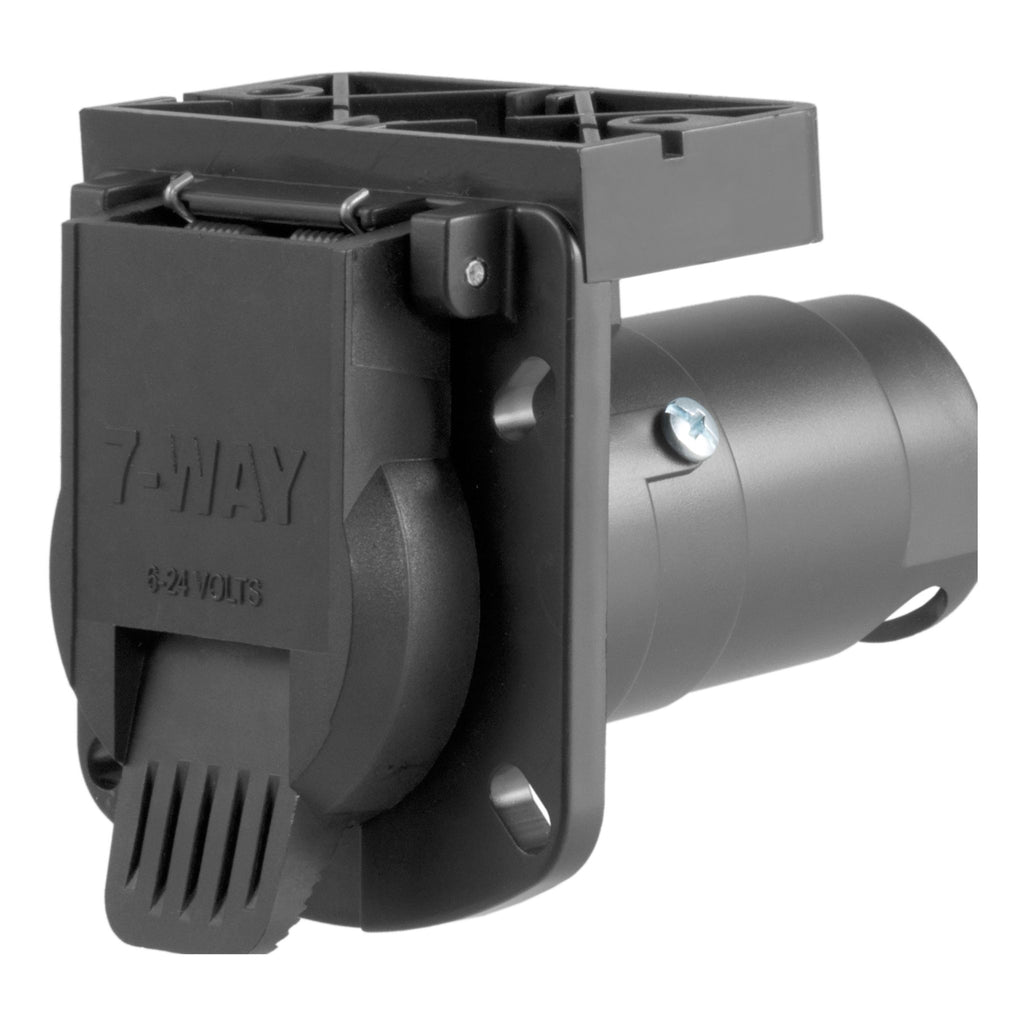 7-Way RV Blade Connector Socket with Integrated Bracket (Vehicle Side Packaged)