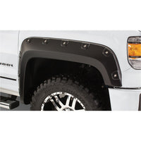 Bushwacker 40940-02 Black Boss Pocket/Rivet Style Smooth Finish 4-Piece Fender Flare Set for 2007-2013 GMC Sierra 1500; Fits 69.3 In. Bed