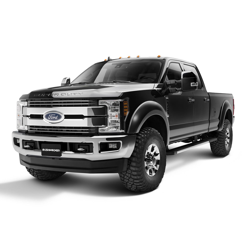 Bushwacker 20943-02 Black Extend-A-Fender Style Smooth Finish 4-Piece Fender Flare Set for 2017-2022 Ford F-250/F-350 Super Duty