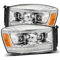 LED Projector Headlights Plank Style Design Chrome