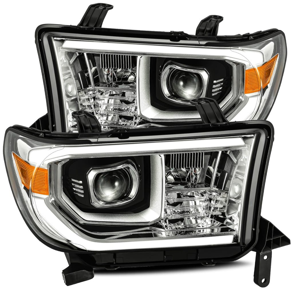 LED Projector Headlights Plank Style Design Chrome