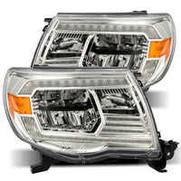LED Crystal Headlights Plank Style Design Chrome