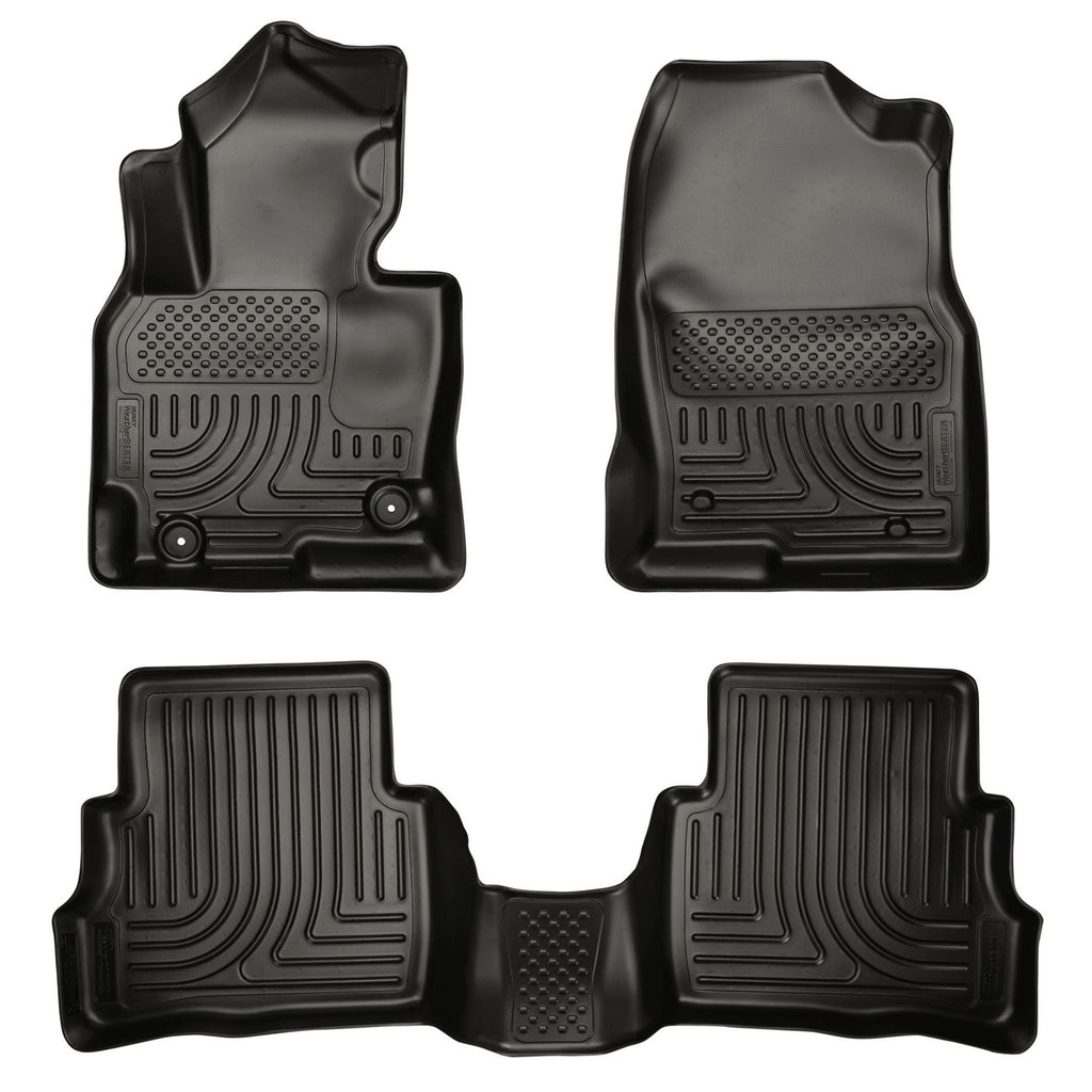 Husky Liners 99731 | Husky Liners Front & 2nd Seat Floor Liners; Front & 2nd Seat Floor Liners, Fits 13-16 MAZDA CX-5 WEATHERBEATER FRONT/2ND SEAT FLOOR LINERS BLACK