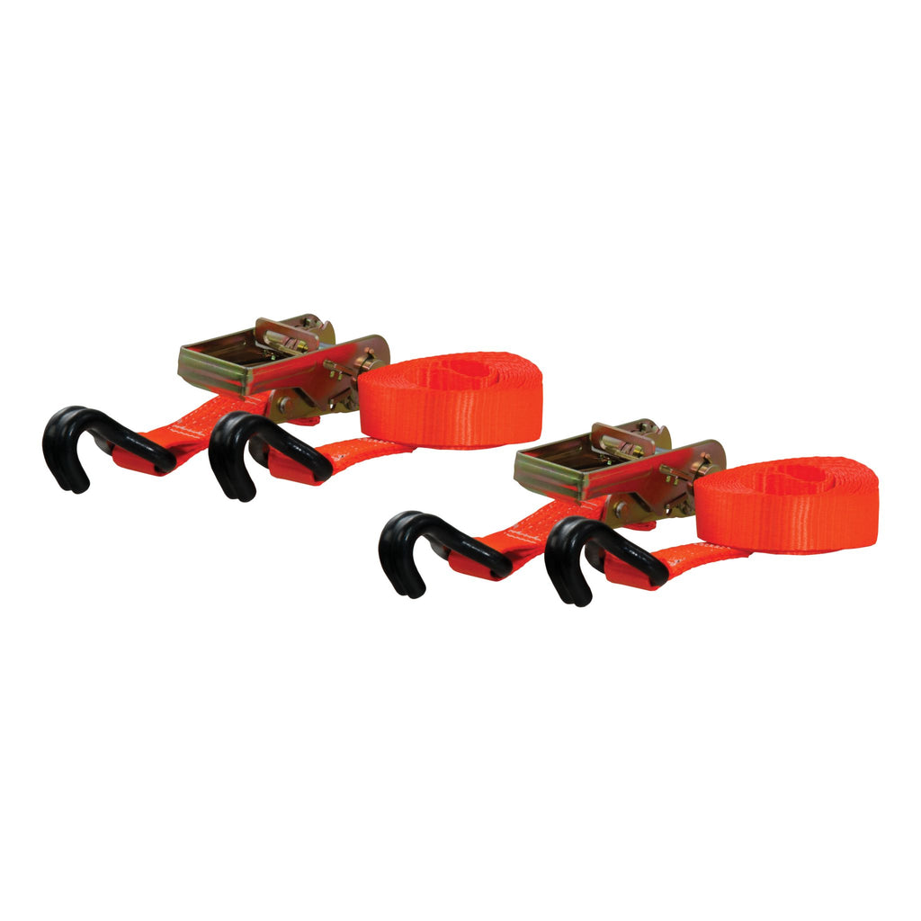 16' Orange Cargo Straps with J-Hooks (1100 lbs 2-Pack)