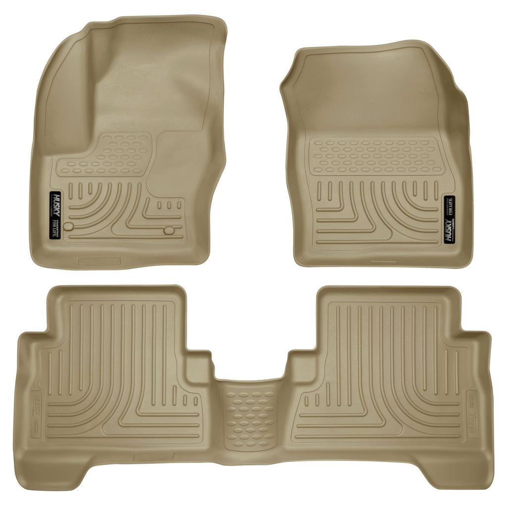 Husky Liners 99743 | Husky Liners Front & 2nd Seat Floor Liners, Fits 13-C ESCAPE WEATHERBEATER FRONT & 2ND SEAT FLOOR LINER TAN