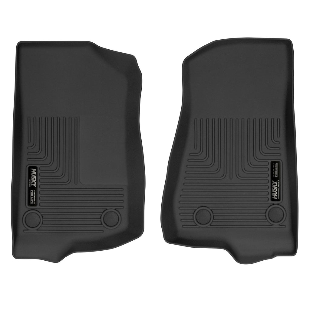 Husky Liners 54531 | Husky Liners Front Floor Liners, Fits 18-C WRANGLER 2 DOOR/18 WRANGLER 4 DOOR BLACK FRONT ROW FRONT FLOOR LINERS