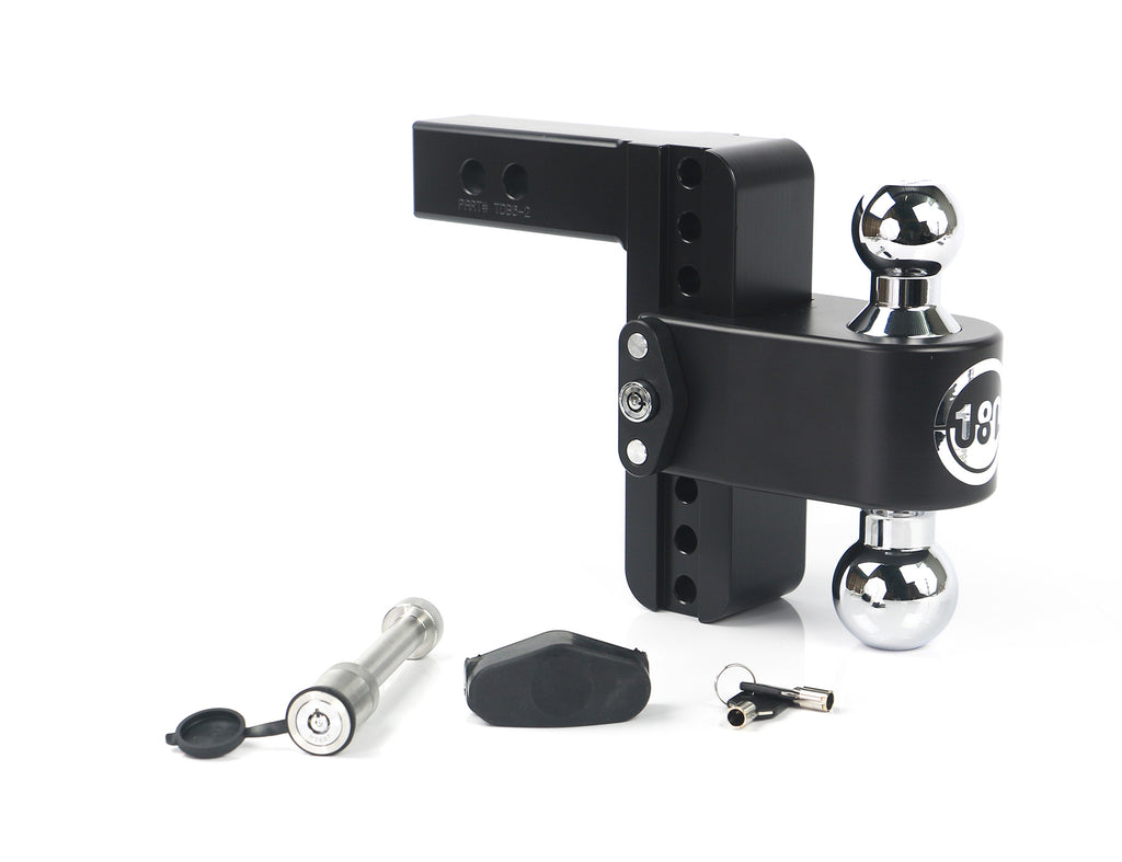 180 Hitch Chrome Cerakoted 6" Drop Hitch With 2" Shank W/ Keyed Alike WS05