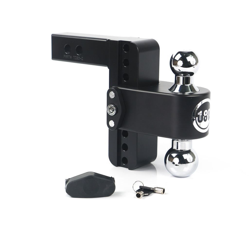180 Hitch Chrome Cerakoted 6" Drop Hitch With 2" Shank