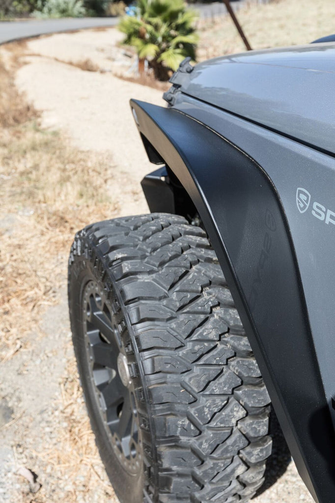 Go Rhino - 701161T - Pair of Trailline. 6in Wide Steel Front Fenders for 2007-2018 Jeep JK Wrangler