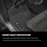 Husky Liners 94001 | Husky Liners Front & 2nd Seat Floor Liners; Front & 2nd Seat Floor Liners, Fits 19-C RAM 1500 CREW CAB FRONT & 2ND SEAT FLOOR LINERS WEATHERBEATER SERIES BLACK